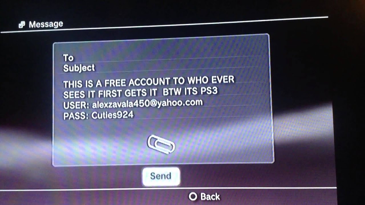 free playstation accounts and passwords